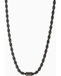 ARMANI EXCHANGE - Gunmetal Stainless Steel Chain Necklace - Lyst