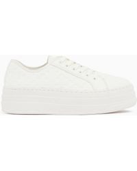 ARMANI EXCHANGE - Low Top Sneakers With All-Over Debossed Logo - Lyst