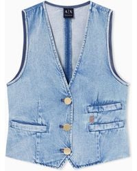ARMANI EXCHANGE - Lightweight Cotton And Lyocell Denim Vest - Lyst