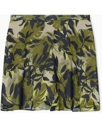 ARMANI EXCHANGE - Printed Crinkle Viscose Ruffle Mini Skirt - Lyst