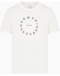 Armani Exchange - Regular Fit Jersey T-shirt With Round Print - Lyst