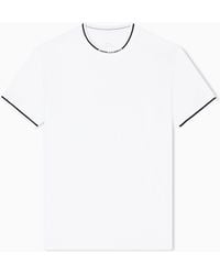 ARMANI EXCHANGE - Regular Fit T-Shirt With Contrasting Piping - Lyst