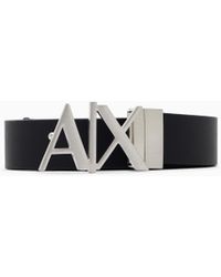 ARMANI EXCHANGE - Gürtel Aus Glattem Leder Mit Einer Logoschnalle Aus Metall - Lyst