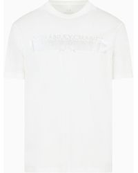Armani Exchange - Regular Fit T-shirt In Mercerized Cotton With Metal Print - Lyst
