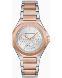 ARMANI EXCHANGE - Montre Multifonction Bicolore En Acier Inoxydable - Lyst