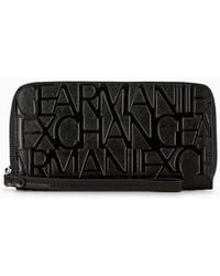 Armani Exchange - Embossed Logo Zip Up Wallet - Lyst