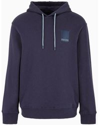 Armani Exchange - Asv Organic Cotton Hoodie With Front Label - Lyst