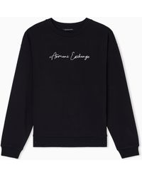 ARMANI EXCHANGE - Sweatshirt Crossover Mit Regular Fit Und Rundhalsausschnitt - Lyst