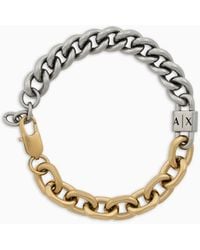Armani Exchange - Bracelet Chaîne En Acier Inoxydable Bicolore - Lyst