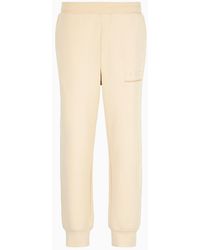 Armani Exchange - Cotton Jogger Trousers With Tone-on-tone Logo - Lyst