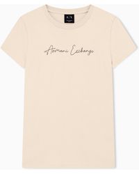 ARMANI EXCHANGE - Slim-Fit Cotton Jersey T-Shirt With Script Logo Essential - Lyst