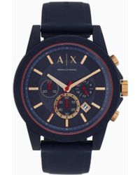 ARMANI EXCHANGE - Orologio Movimento Cronografo Con Cinturino Blu - Lyst