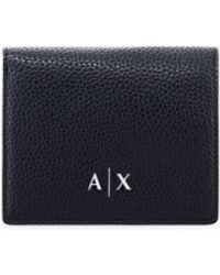 ARMANI EXCHANGE - Textured Wallet With Snap Closure And Multiple Card Slots - Lyst