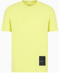 Armani Exchange - T-shirt Regular Fit In Cotone Organico Asv Con Patch A Contrasto - Lyst
