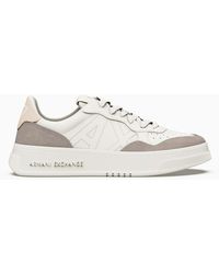Armani Exchange - Embroidered Suede Logo Sneakers - Lyst