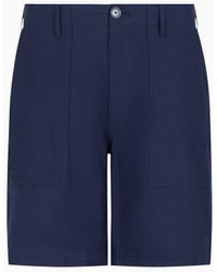 Armani Exchange - Chino Shorts In Stretch Cotton Gabardine - Lyst