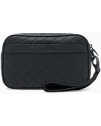 ARMANI EXCHANGE - Textured Crossbody Bag With Wrist Strap And Zip Closure - Lyst
