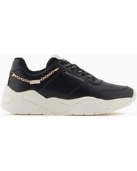 ARMANI EXCHANGE - Technical Mesh Sneaker With Thick Sole And Chain - Lyst