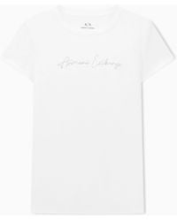 ARMANI EXCHANGE - Slim-Fit Cotton Jersey T-Shirt With Script Logo Essential - Lyst