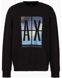 Armani Exchange - Crew-neck Sweatshirt With Maxi A|x Photographic Print - Lyst