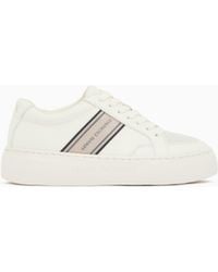 ARMANI EXCHANGE - Low Cut Sneakers With Mesh And Mini-Tumbled Finish - Lyst