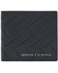 ARMANI EXCHANGE - Geldbörse Aus Leder Mit Geprägtem Muster Und Kartenfächern - Lyst