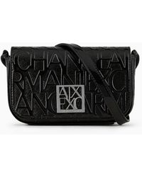 Armani Exchange - Small Shoulder Strap With Flap And Embossed Lettering - Lyst