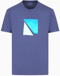 Armani Exchange - Regular Fit Jersey T-shirt With Geometric Print - Lyst