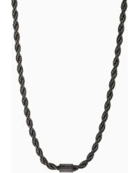 ARMANI EXCHANGE - Gunmetal Stainless Steel Chain Necklace - Lyst