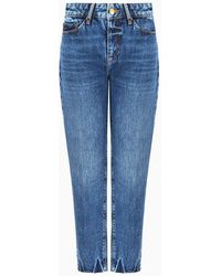 Armani Exchange - J16 Boyfriend Fit Cropped Jeans In Washed Denim - Lyst