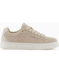 ARMANI EXCHANGE - Leather Sneakers With Embossed Details - Lyst