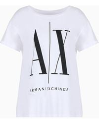 Armani Exchange - Camiseta boyfriend Coupe en jersey de coton - Lyst