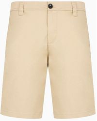 Armani Exchange - Stretch Cotton Poly Satin Bermuda Shorts - Lyst