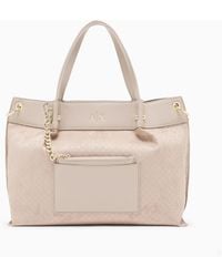ARMANI EXCHANGE - Fabric Shopper With Allover Logo - Lyst