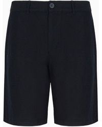 Armani Exchange - Chino Shorts In Linen Blend Twill - Lyst
