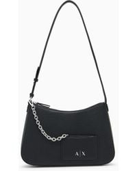 ARMANI EXCHANGE - Crossbody Bag With A Textured Grain And Chain - Lyst