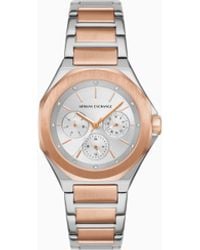 ARMANI EXCHANGE - Multifunction Two-Tone Stainless Steel Watch - Lyst