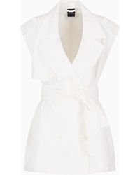 ARMANI EXCHANGE - Double-Breasted Waistcoat With Belt - Lyst