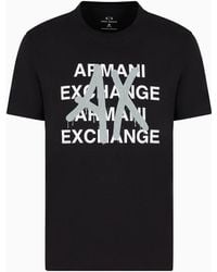 Armani Exchange - T-shirt In Jersey Di Cotone Pima Con Stampe Sul Davanti - Lyst