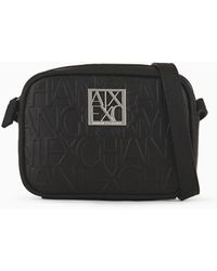 Armani Exchange - Camera Case With Contrasting All-over Logo Lettering - Lyst