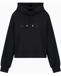 ARMANI EXCHANGE - Rhinestone Logo Hoodie - Lyst