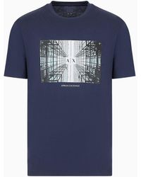 Armani Exchange - T-shirt Regular Fit In Cotone Con Stampa Fotografica - Lyst