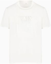 Armani Exchange - Regular Fit T-shirt In Mercerized Cotton With Metal Print - Lyst