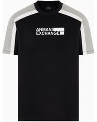 ARMANI EXCHANGE - Short-Sleeved Sweatshirt With Contrasting Stripes - Lyst