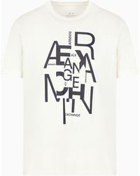 Armani Exchange - T-shirt In Jersey Di Cotone Pima Con Maxi Stampa Logo - Lyst