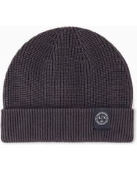 ARMANI EXCHANGE - Knitted Beanie Hat - Lyst