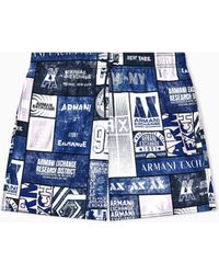 ARMANI EXCHANGE - Boxer Swim Trunks With Pockets - Lyst