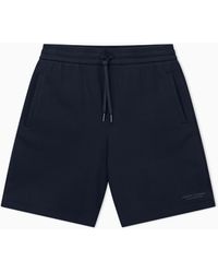 ARMANI EXCHANGE - Drawstring Cotton French Terry Shorts With Logo Essential - Lyst