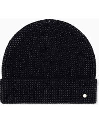 ARMANI EXCHANGE - Beanie Up For Party Aus Gerippter Schurwolle Mit Strass - Lyst