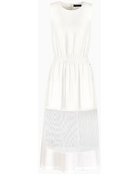 Armani Exchange - Asv Recycled Fabric Transparent Mesh Detail Long Dress - Lyst